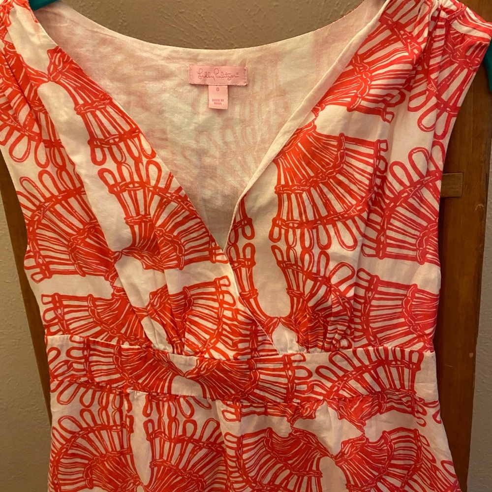 Lilly Pulitzer Coral and White Dress